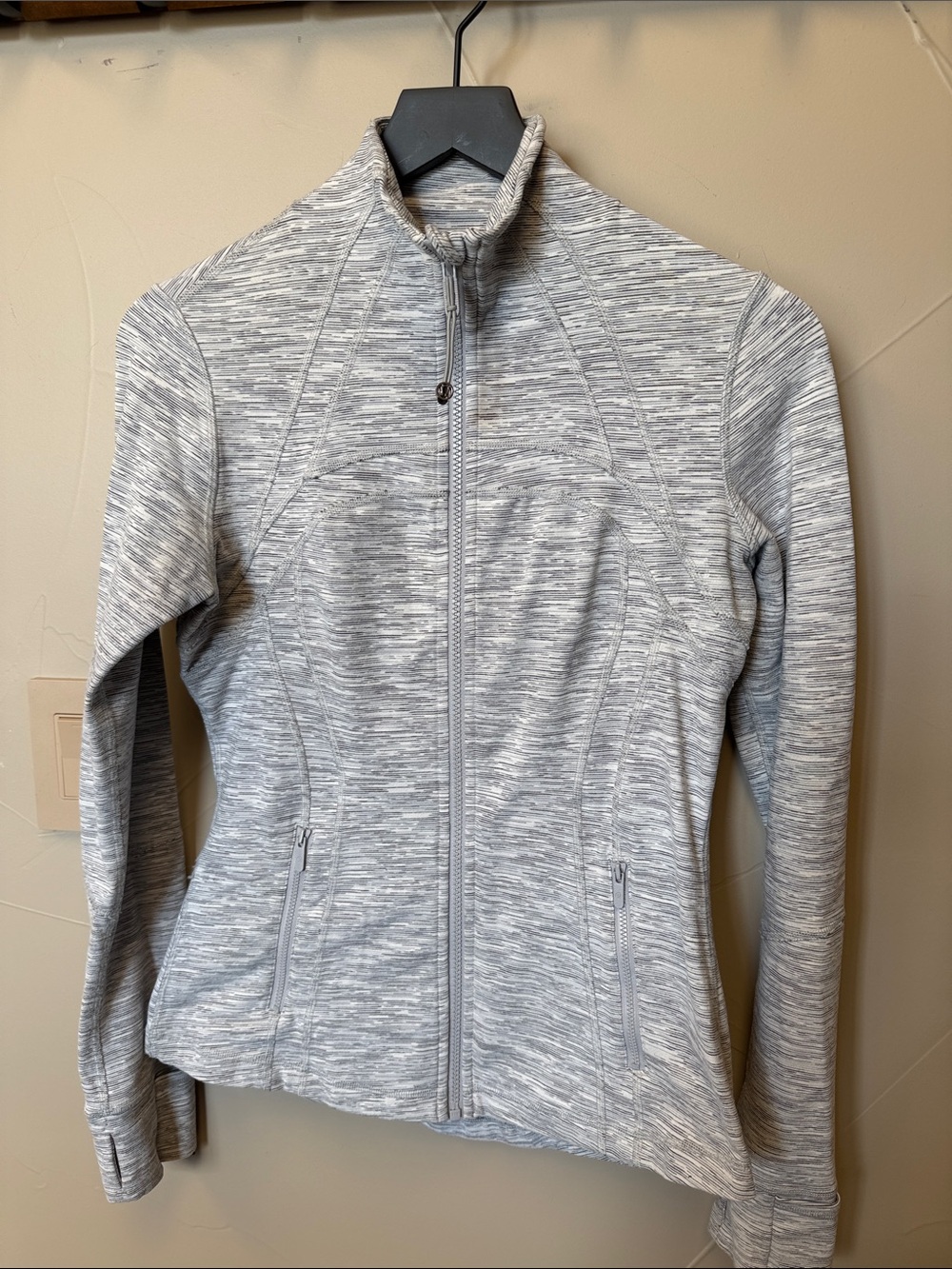 lululemon athletica Light Gray Marled Full-Zip Bomber Jacket